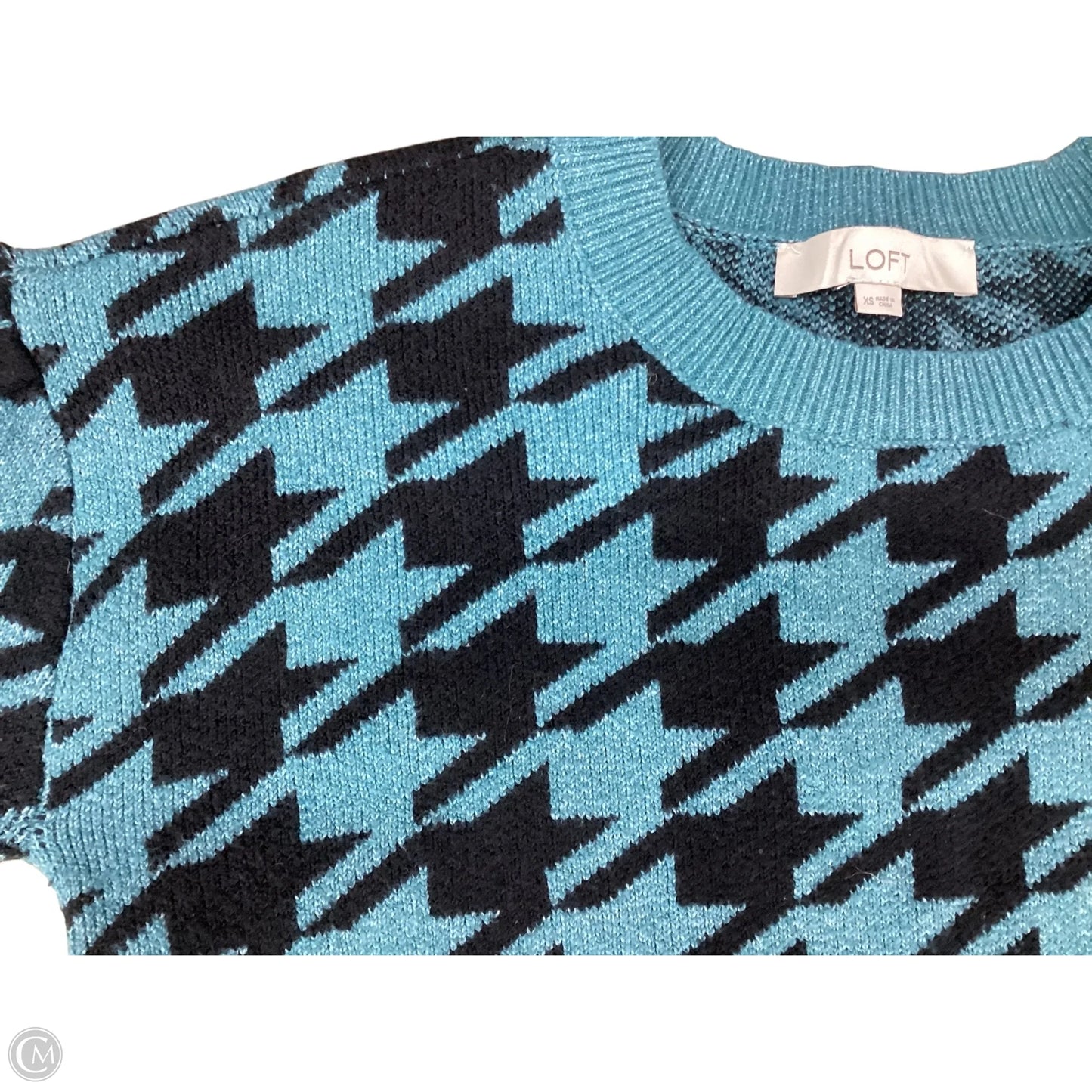 Sweater By Loft In Black & Green, Size: Xs