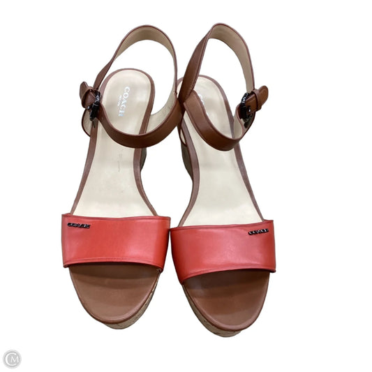 Shoes Designer By Coach In Orange, Size: 10