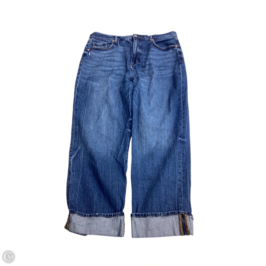 Jeans Straight By Loft In Blue Denim, Size: 14