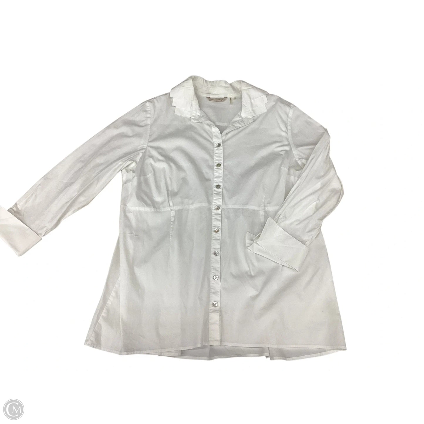 Blouse Long Sleeve By Soft Surroundings In White, Size: 2x