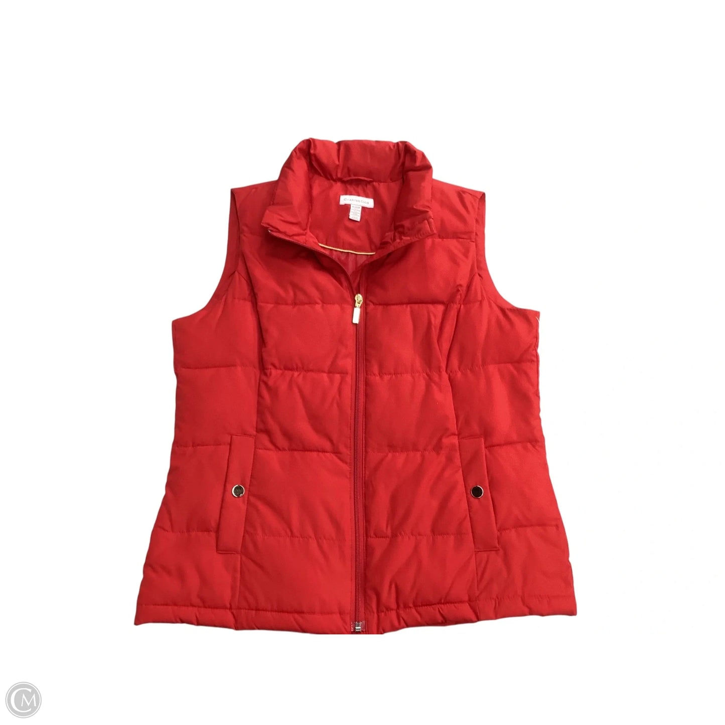 Vest Puffer & Quilted By Charter Club In Red, Size: M
