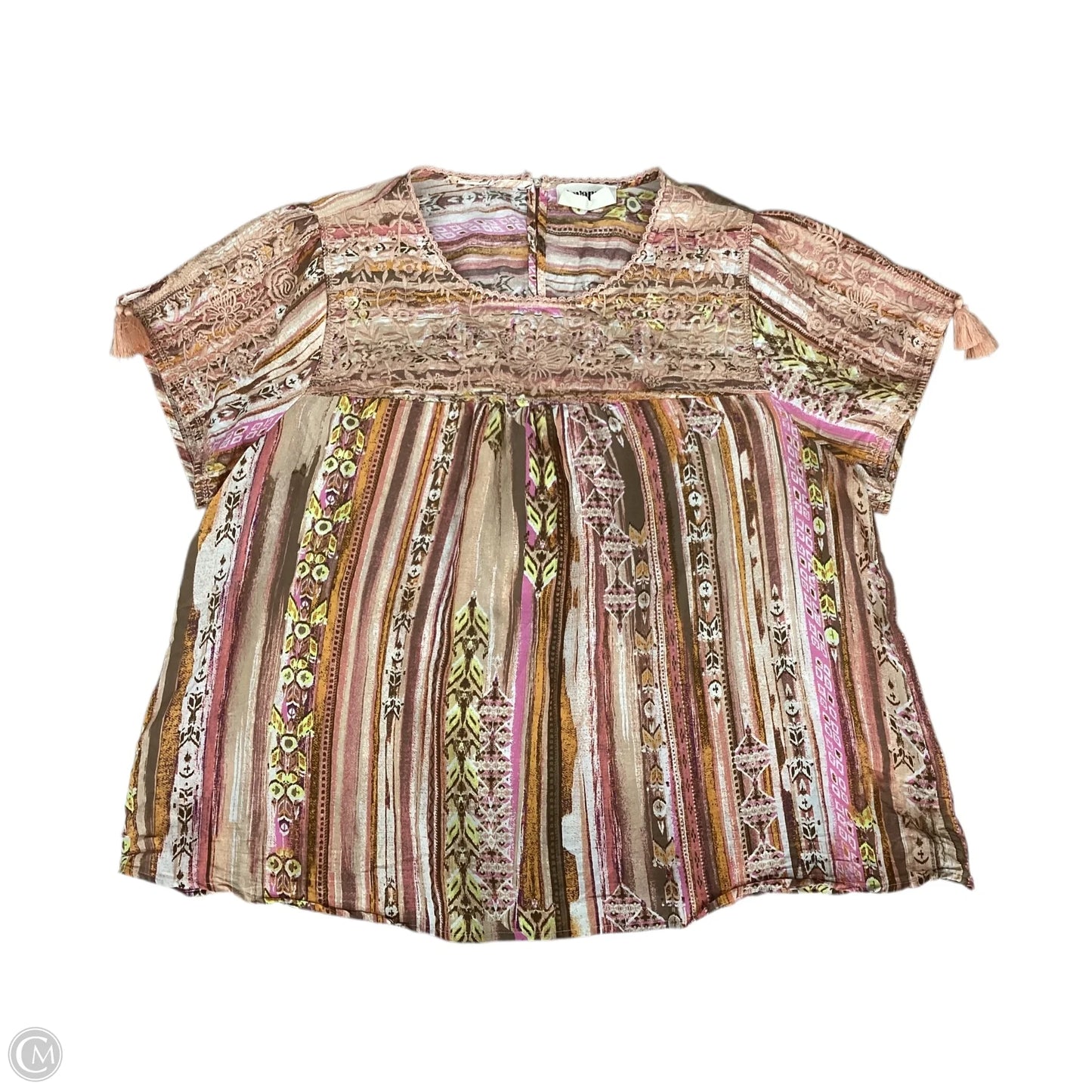 Top Short Sleeve By Savanna Jane In Peach, Size: 3x