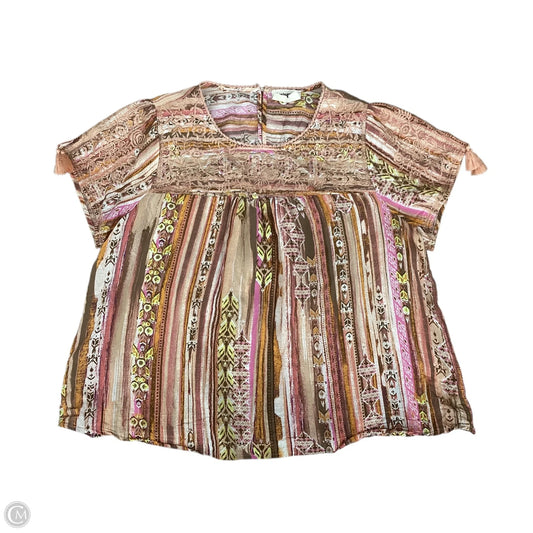 Top Short Sleeve By Savanna Jane In Peach, Size: 3x