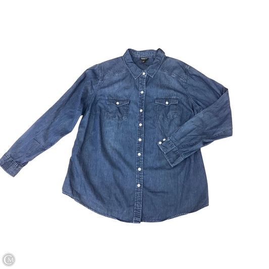 Top Long Sleeve By Torrid In Blue, Size: 1x