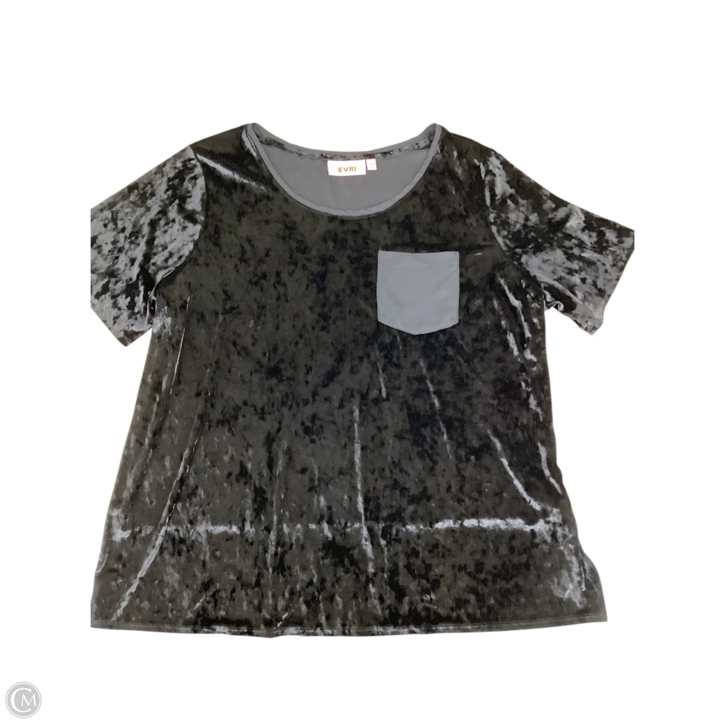 Top Short Sleeve By Evri In Black, Size: 2x