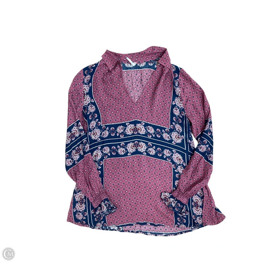 Top Long Sleeve By Free People In Maroon, Size: S