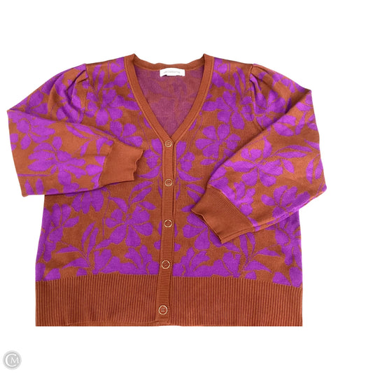 Sweater Cardigan By Liz Claiborne In Purple, Size: M