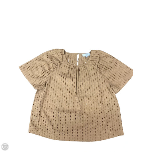 Top Short Sleeve By Loft In Tan, Size: M