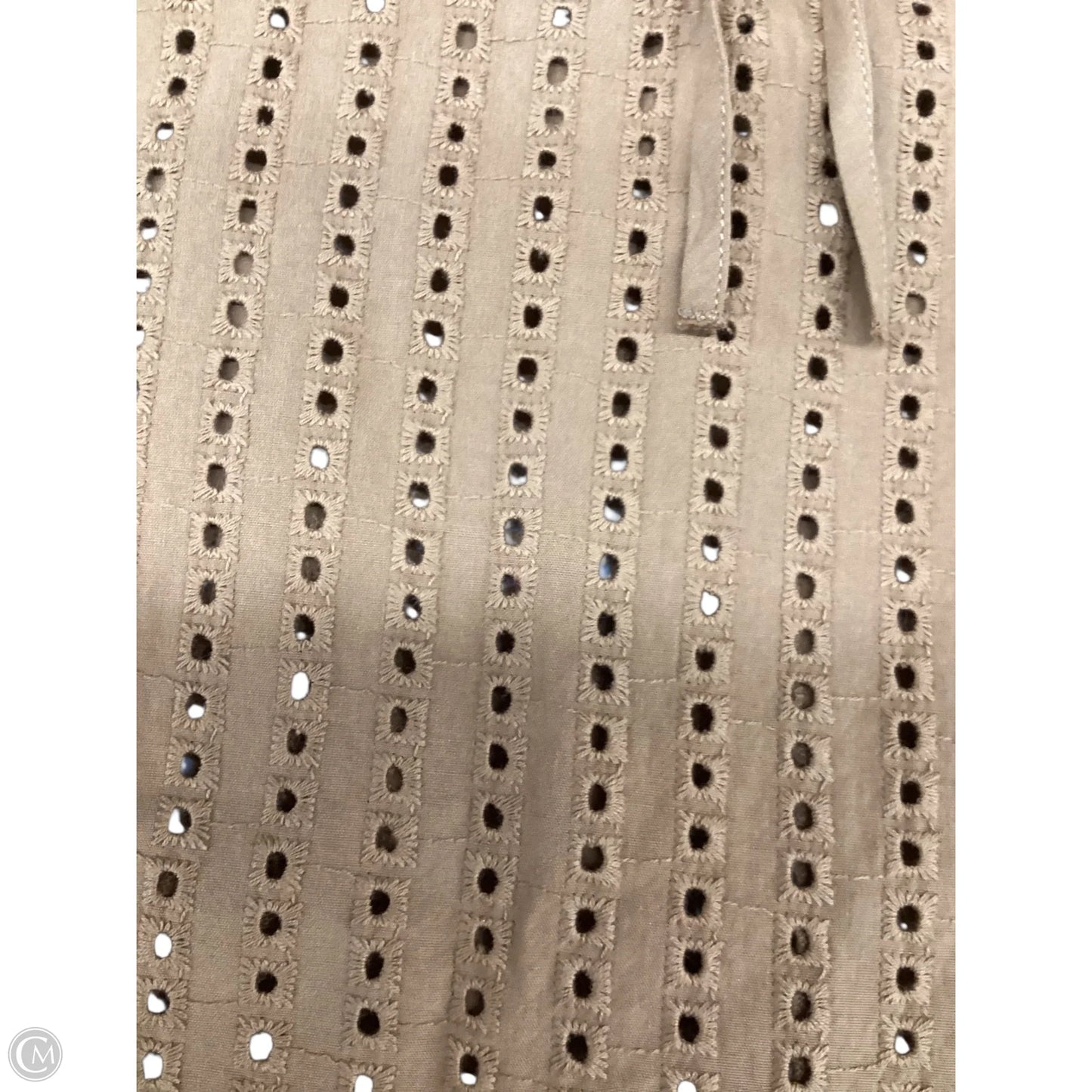 Top Short Sleeve By Loft In Tan, Size: M