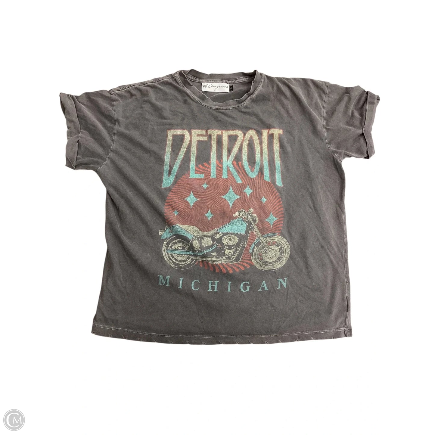 Top Short Sleeve By Girl Dangerous In Grey, Size: S