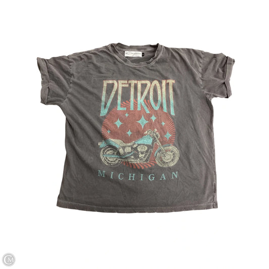Top Short Sleeve By Girl Dangerous In Grey, Size: S