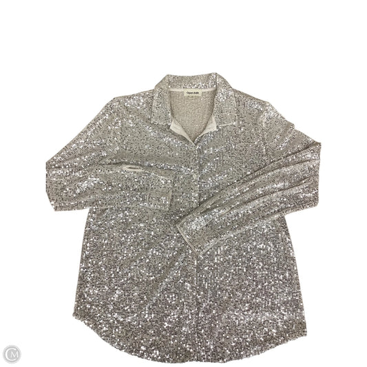 Top Long Sleeve By Open Edit In Gold, Size: M
