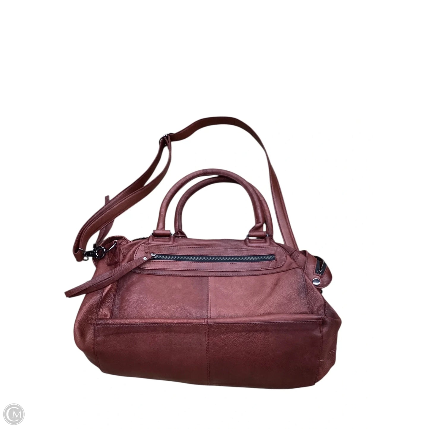 Handbag Leather By Day + Moon, Size: Medium