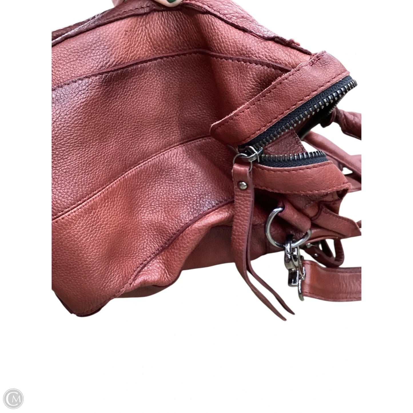 Handbag Leather By Day + Moon, Size: Medium