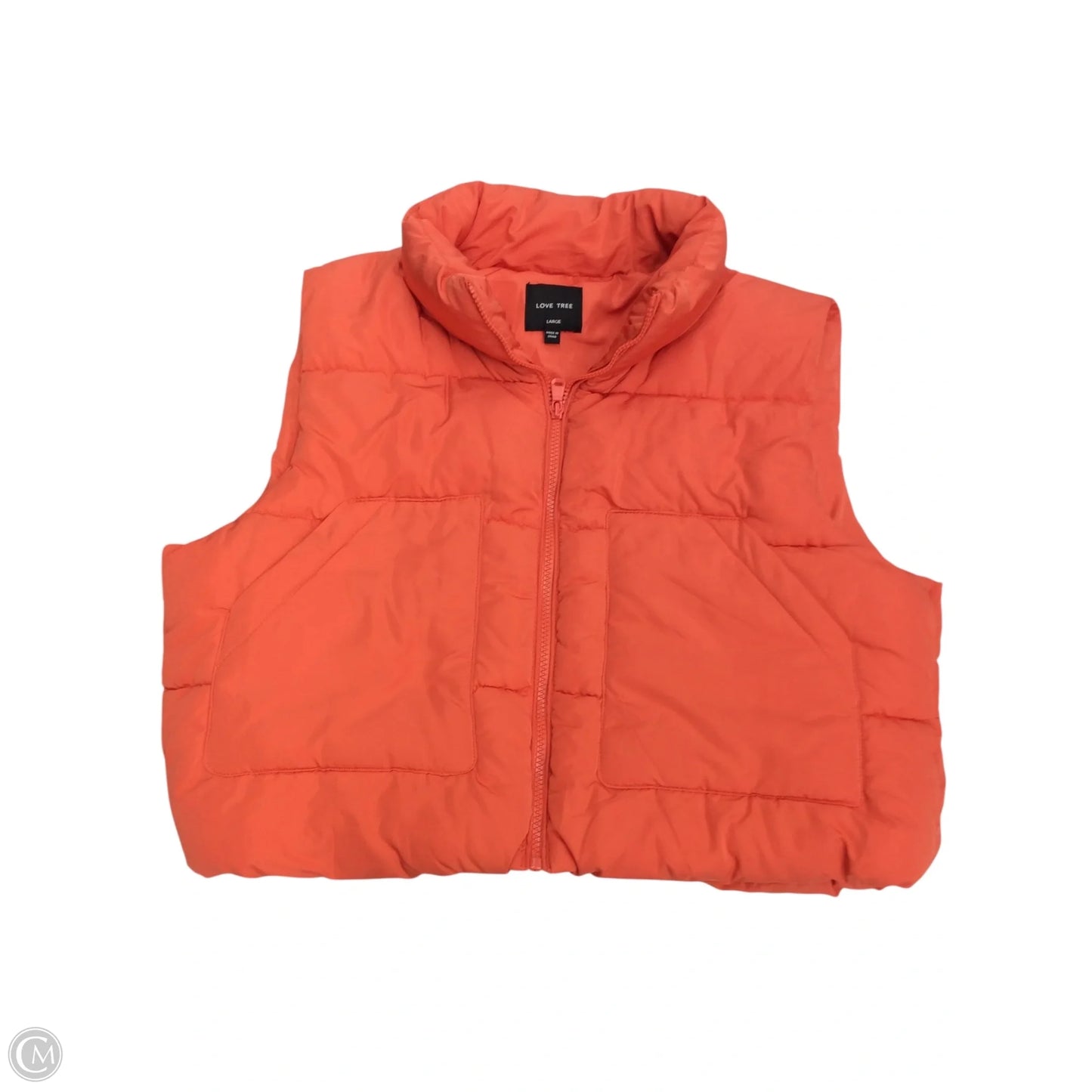 Vest Puffer & Quilted By Love Tree In Orange, Size: L