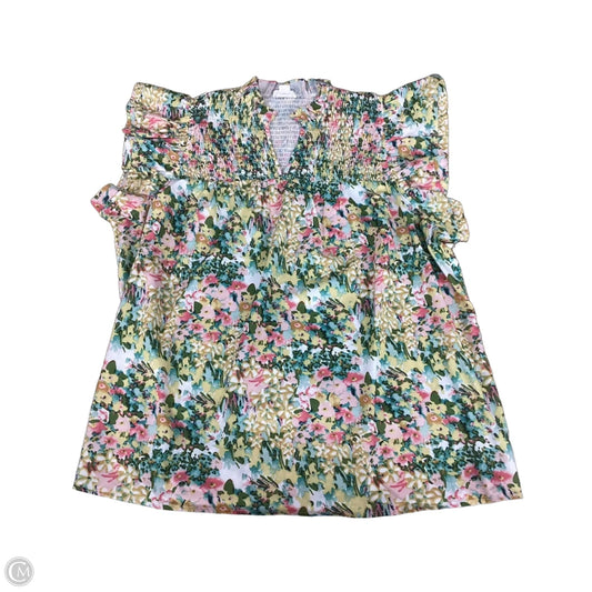 Top Short Sleeve By Chicsoul In Floral Print, Size: 2x
