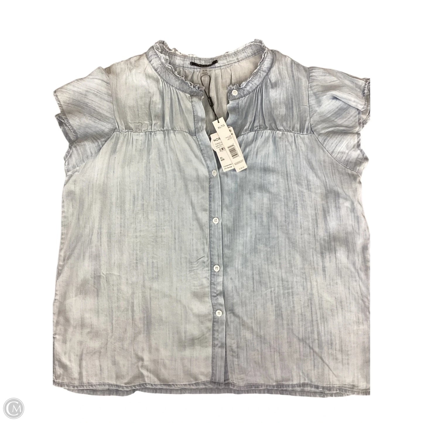 Top Short Sleeve By Tahari In Blue, Size: Xl