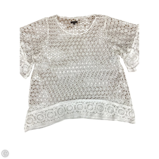 Top Short Sleeve By Lane Bryant In White, Size: 18