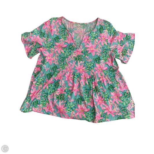 Top Short Sleeve Designer By Lilly Pulitzer In Multi-colored, Size: Xl