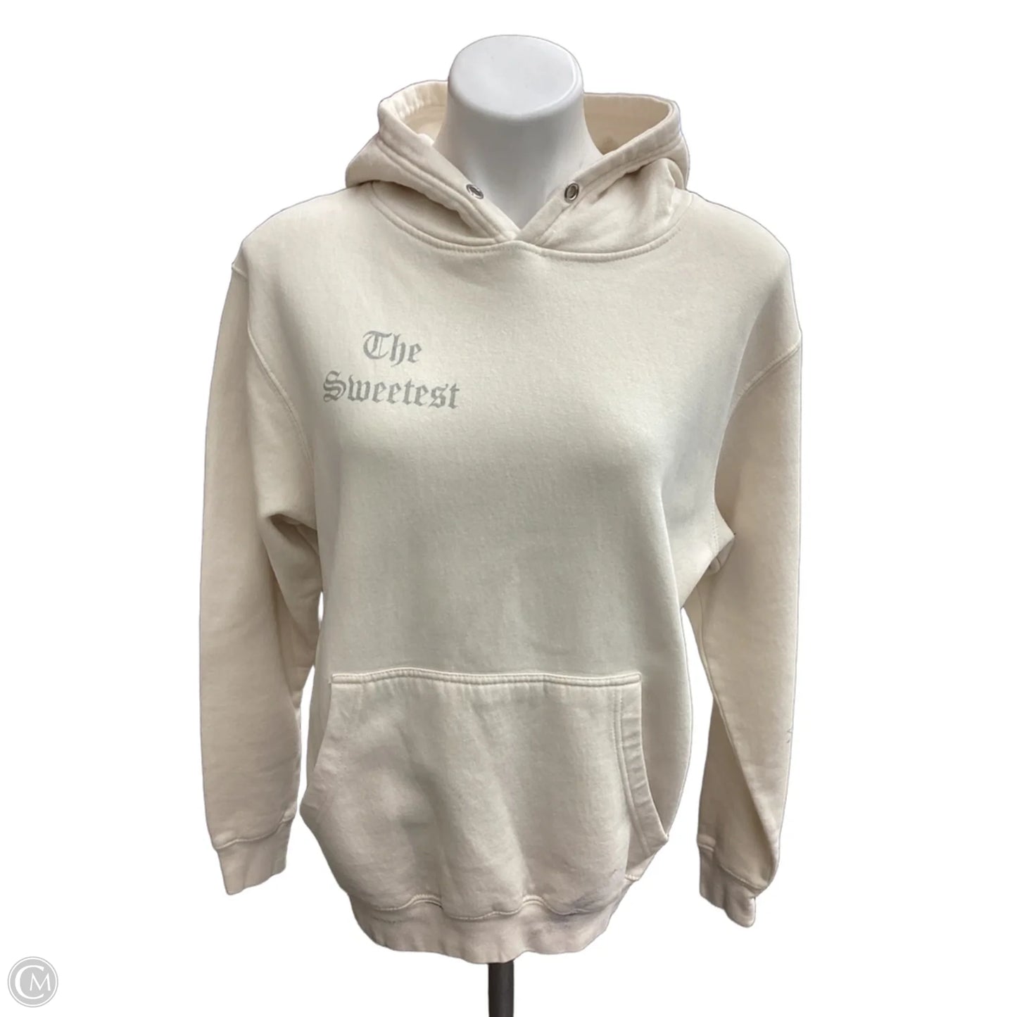 Sweatshirt Hoodie By Clothes Mentor In Cream, Size: S