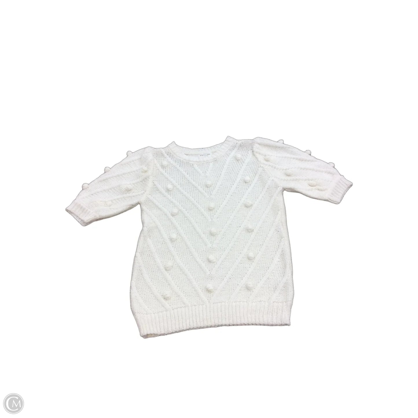 Sweater Short Sleeve By Blu Pepper In Ivory, Size: M