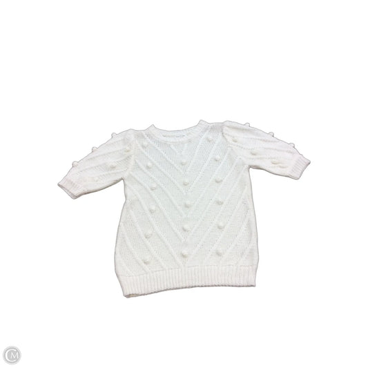 Sweater Short Sleeve By Blu Pepper In Ivory, Size: M