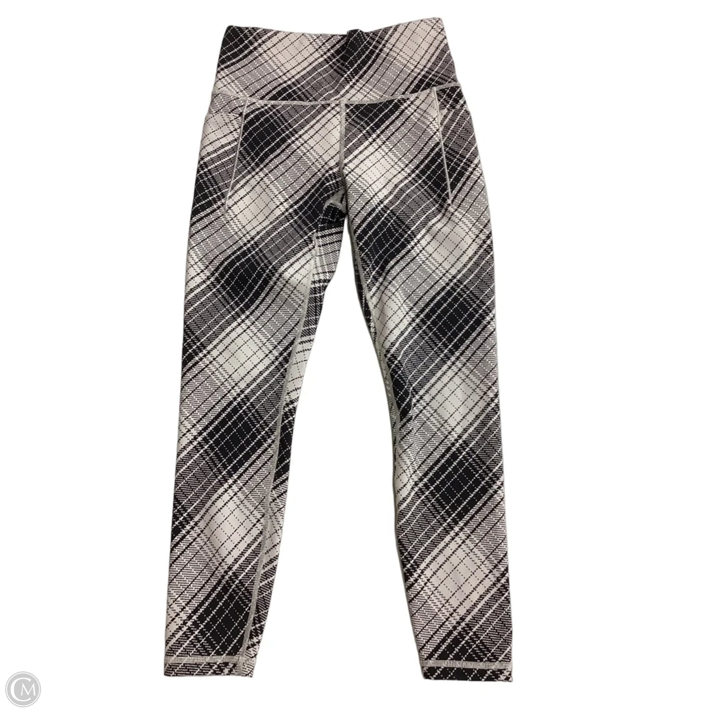 Athletic Leggings By Athleta In Black & Cream, Size: S