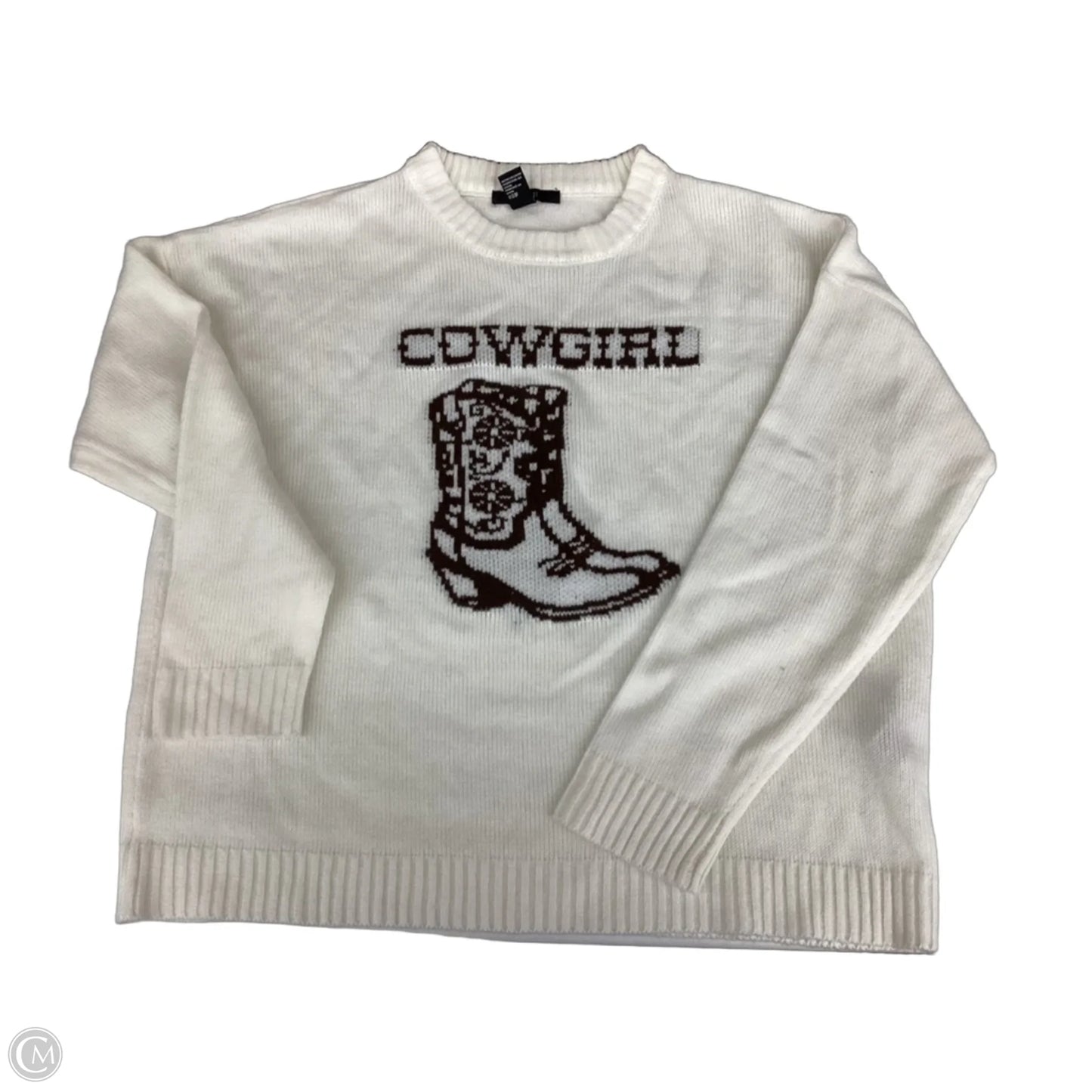 Sweater By Forever 21 In Ivory, Size: M