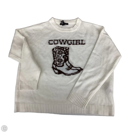 Sweater By Forever 21 In Ivory, Size: M