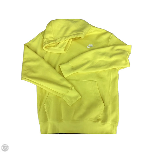 Athletic Sweatshirt Hoodie By Nike In Yellow, Size: S
