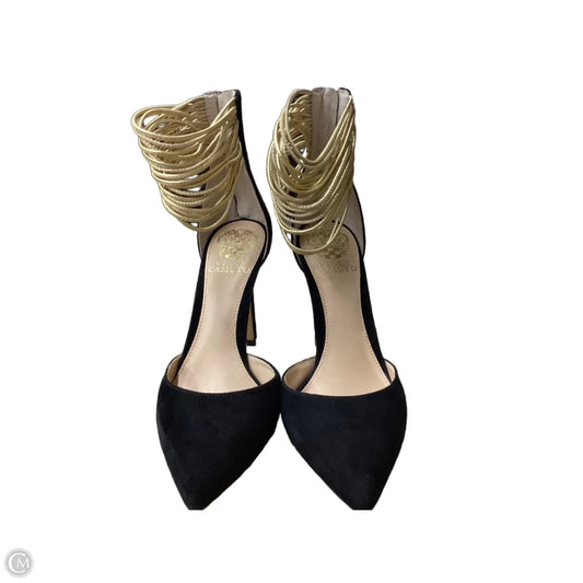 Shoes Heels Stiletto By Vince Camuto In Black & Gold, Size: 7.5