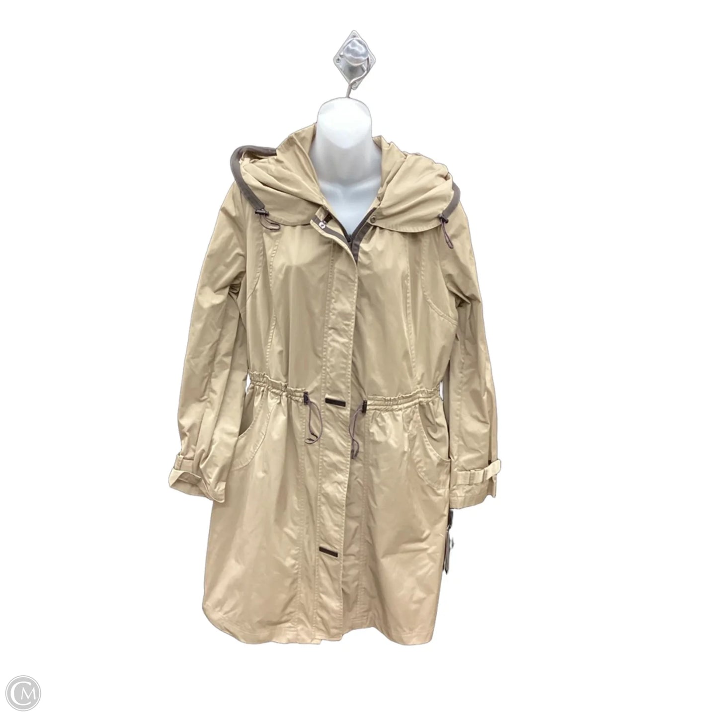 Coat Raincoat By Clothes Mentor In Tan, Size: Xl