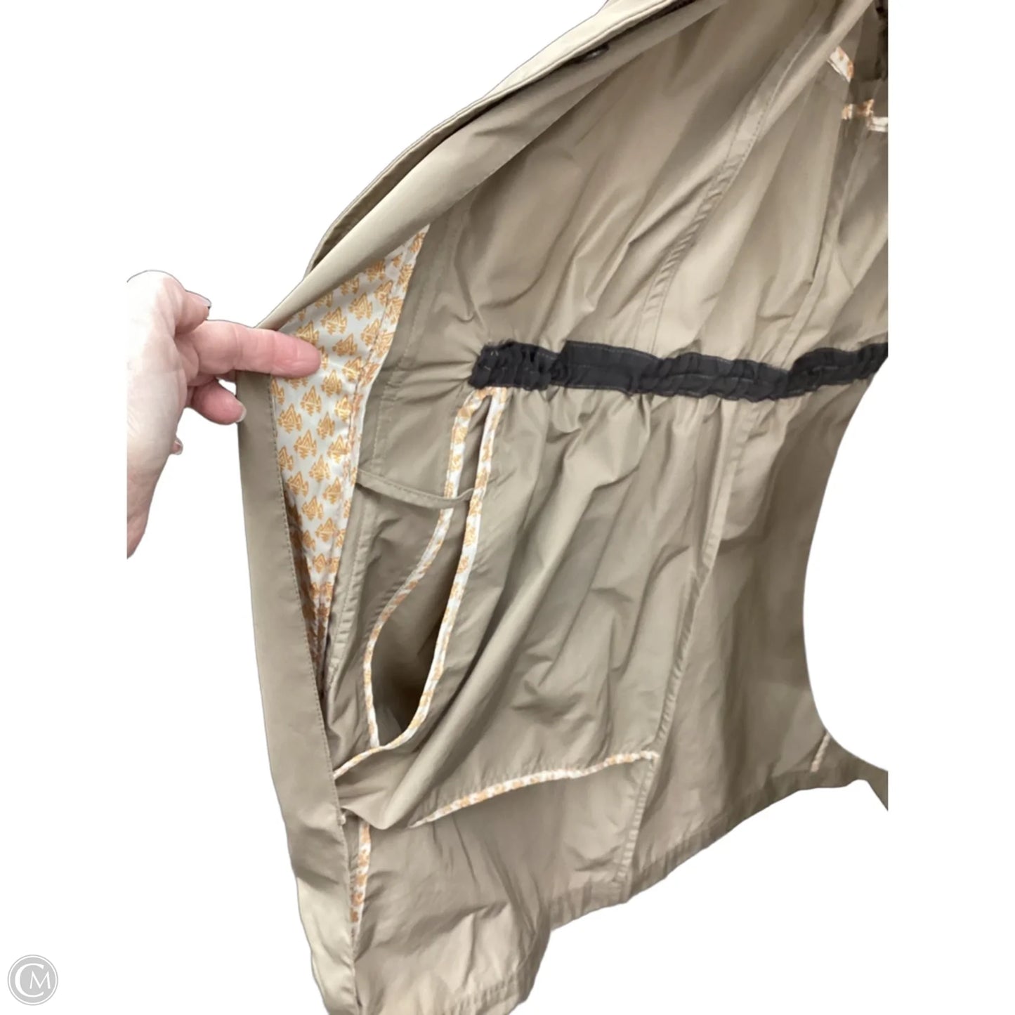 Coat Raincoat By Clothes Mentor In Tan, Size: Xl