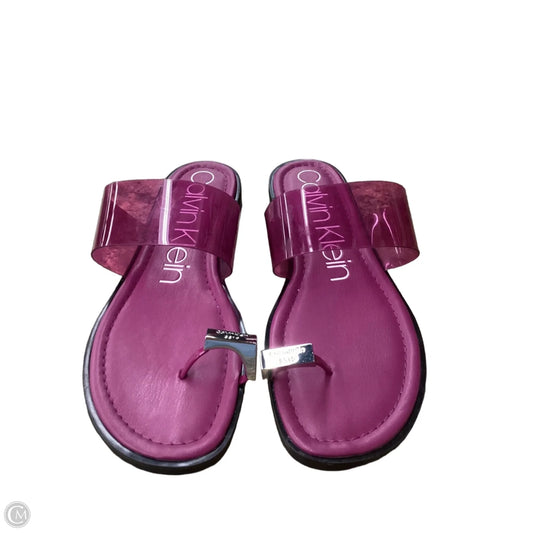 Sandals Flats By Calvin Klein In Purple, Size: 8.5