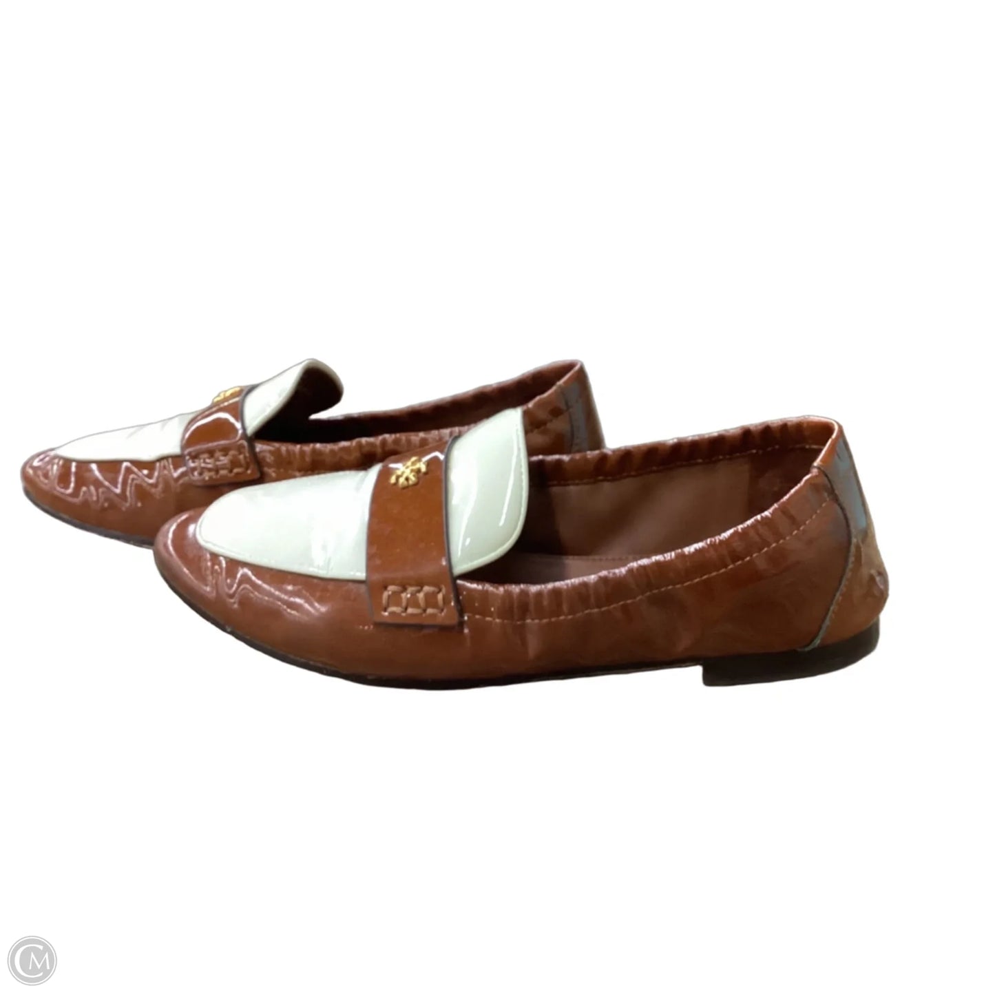 Shoes Designer By Tory Burch In Brown & Cream, Size: 5