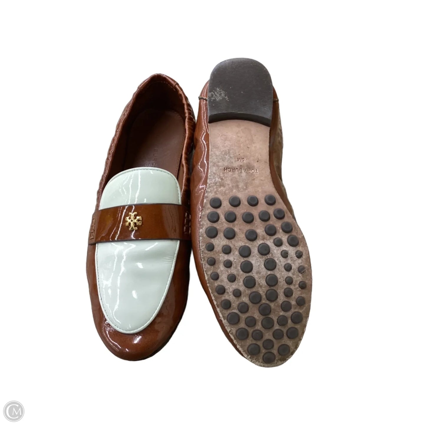 Shoes Designer By Tory Burch In Brown & Cream, Size: 5