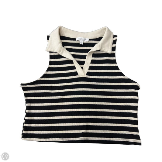 Top Sleeveless By Kirious In Black & Cream, Size: L