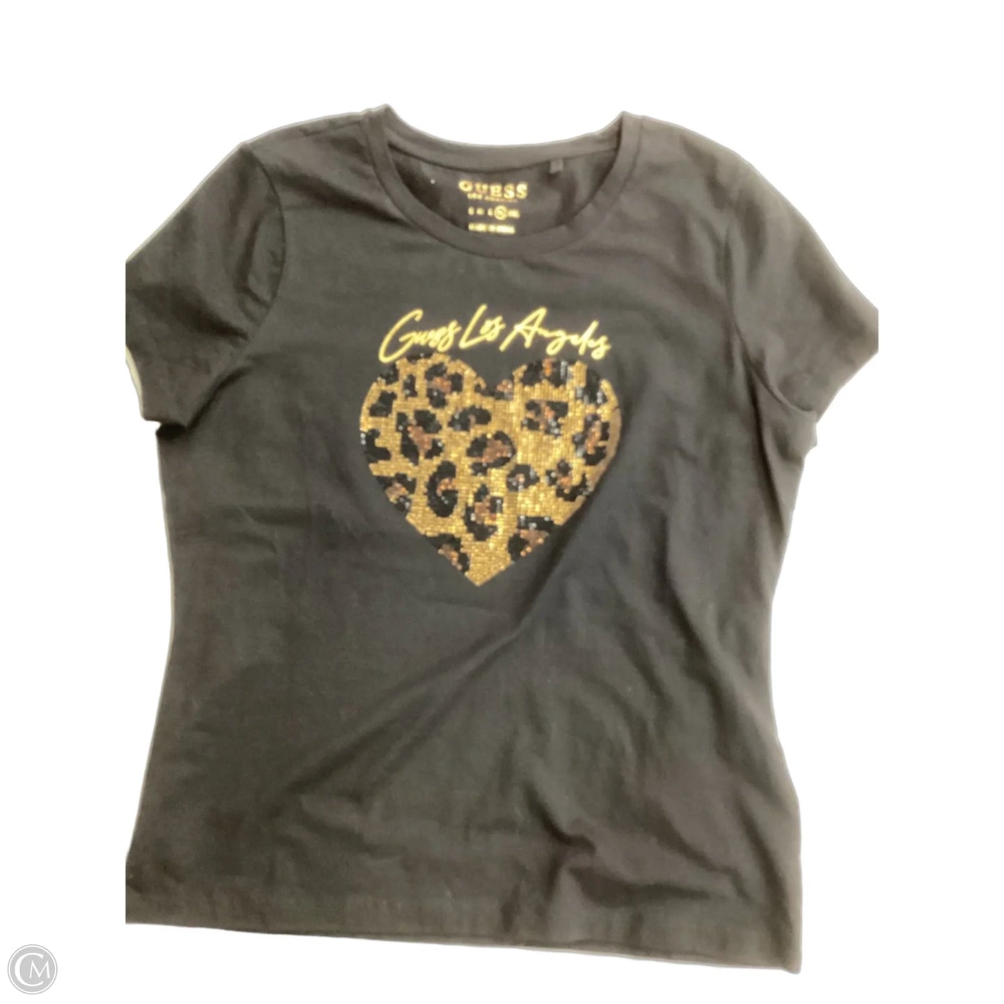 Top Short Sleeve By Guess In Black, Size: Xl