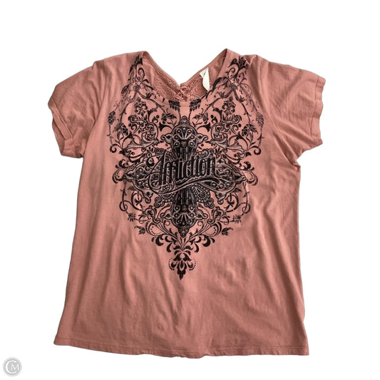 Top Short Sleeve By Clothes Mentor In Peach, Size: Xl