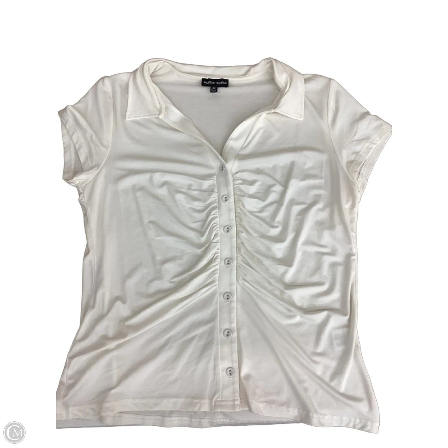 Top Short Sleeve By Modern Works In Ivory, Size: M