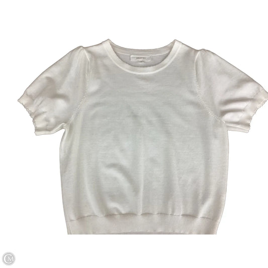 Top Short Sleeve By Clothes Mentor In Ivory, Size: L