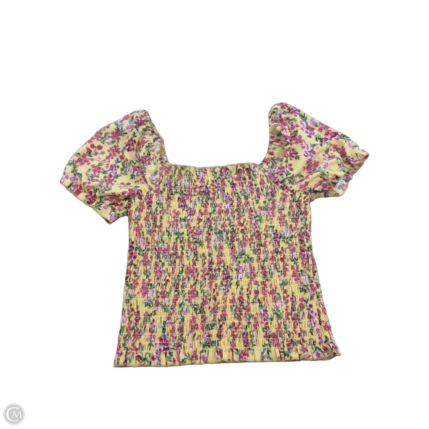 Top Short Sleeve By Trixxi In Yellow, Size: S