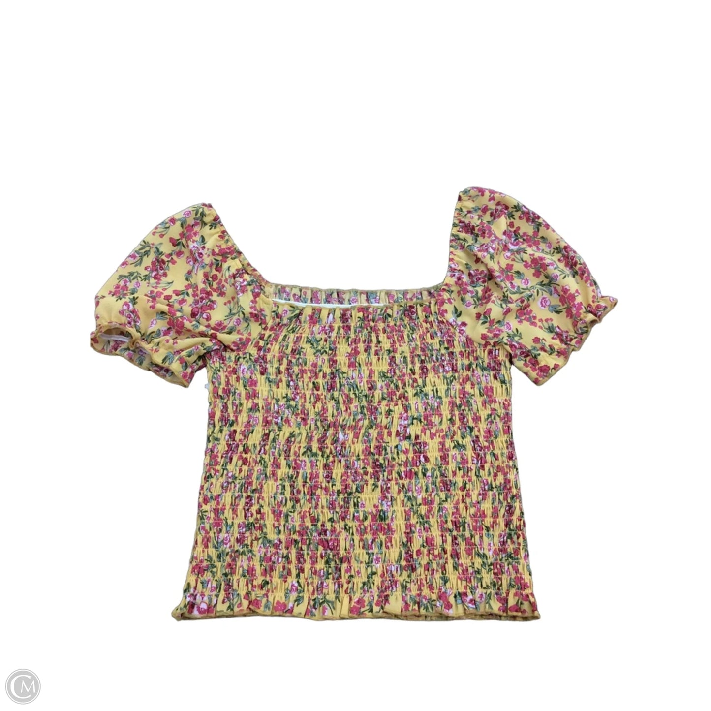 Top Short Sleeve By Trixxi In Yellow, Size: S