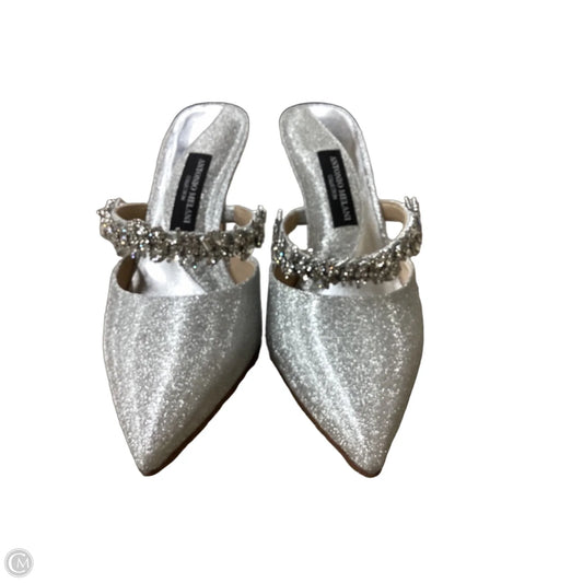 Shoes Heels Stiletto By Antonio In Silver, Size: 8