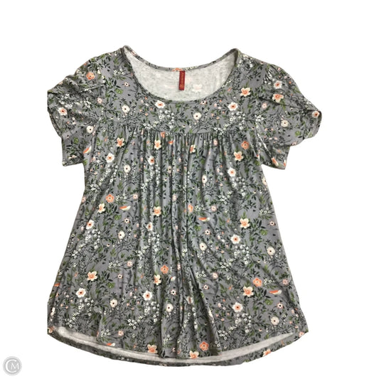 Top Short Sleeve By Clothes Mentor In Floral Print, Size: Xl