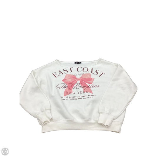 Sweatshirt Crewneck By Clothes Mentor In Ivory, Size: S