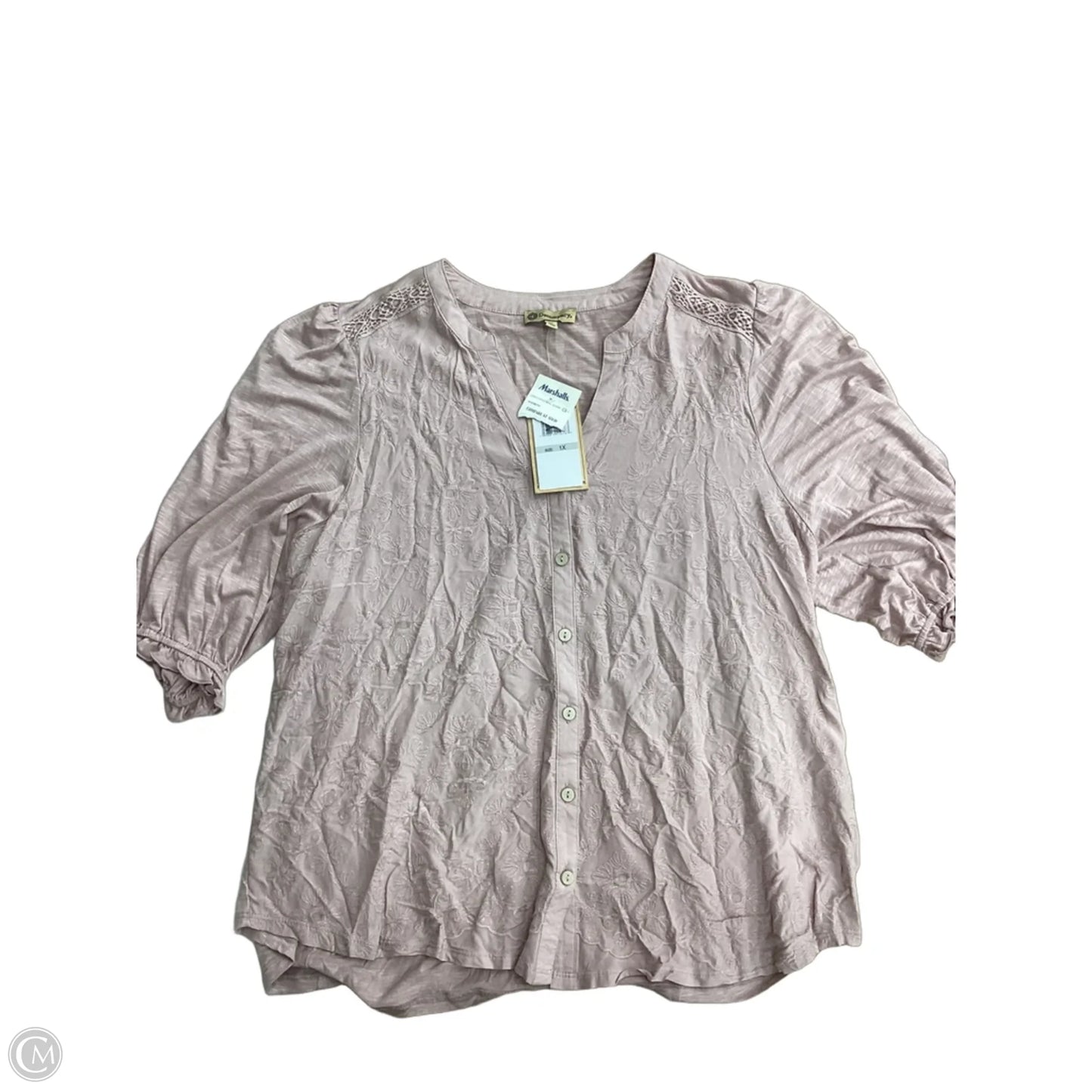 Top Long Sleeve By Democracy In Pink, Size: 1x