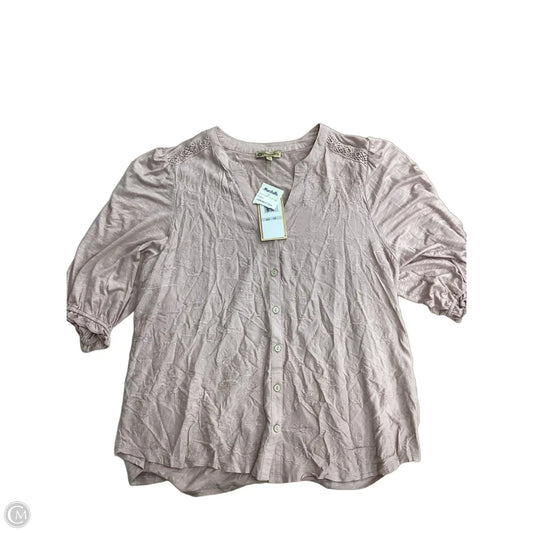 Top Long Sleeve By Democracy In Pink, Size: 1x