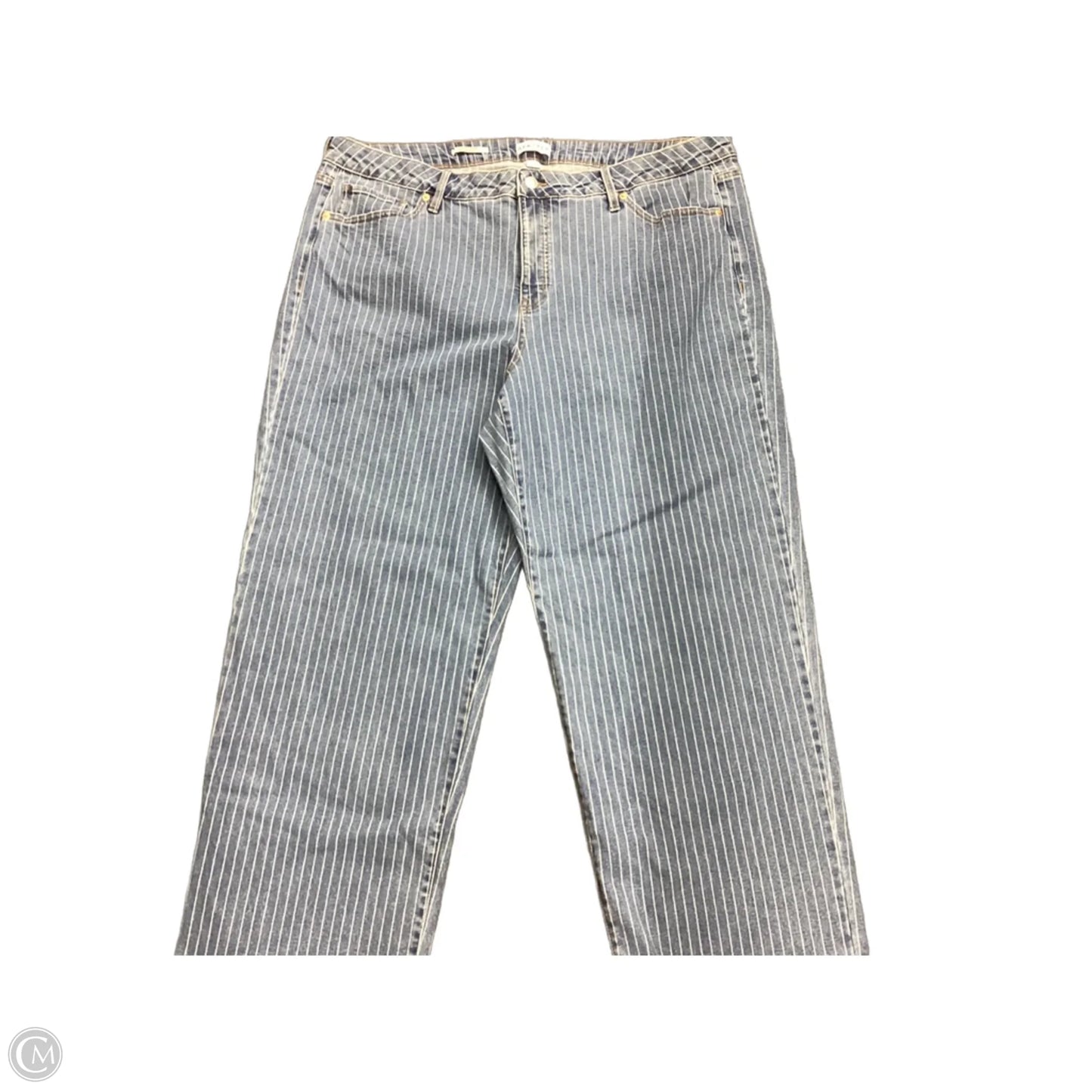 Jeans Wide Leg By Ava & Viv In Striped Pattern, Size: 2x