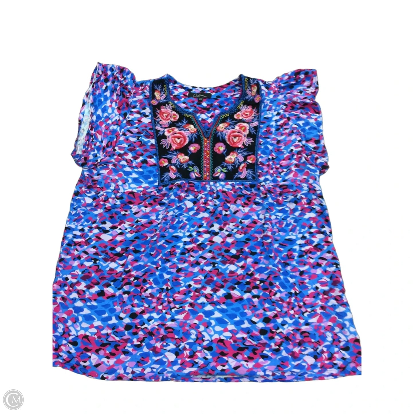 Top Short Sleeve By Clothes Mentor In Blue, Size: 2x